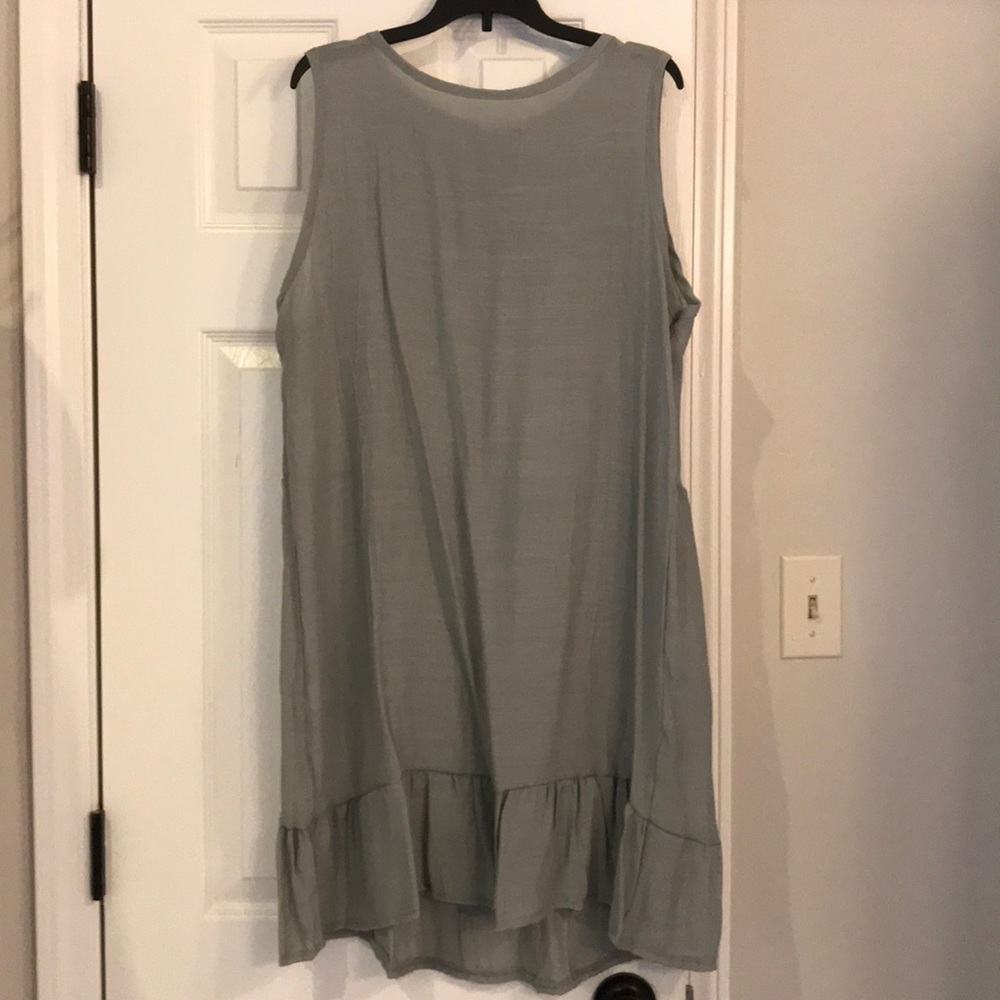 Sleeveless cotton/poly dress - Green